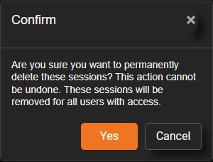 Confirm permanent deletion of inspections