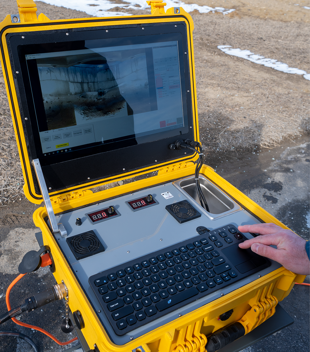 Owl Vision rugged briefcase controller in the field