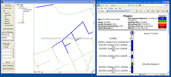 POSM inspection information linked from mapped sewer assets