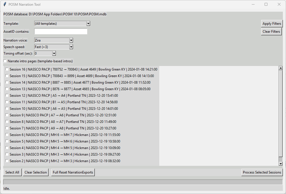 POSM Narration Tool GUI POSM Narration Tool GUI