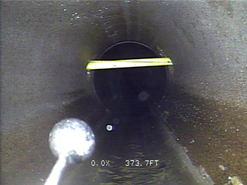 Gas crossbore in sewer pipe